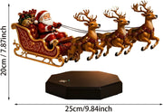Floating Santa Sleigh, Santa'S Flying Sleigh Magnetic Levitation Christmas Display, Floating Santa Claus Tabletop Decorations Reindeer Xmas Ornaments for Home, Office, Shelf & Holiday Party